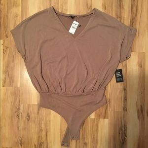 NWT Express Bodysuit Small Blush Taupe